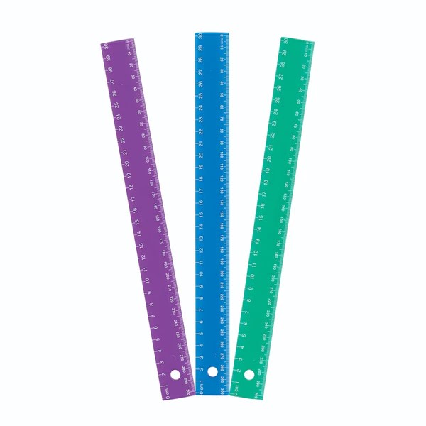 30 cm Clear Plastic Ruler – Assorted Colors
