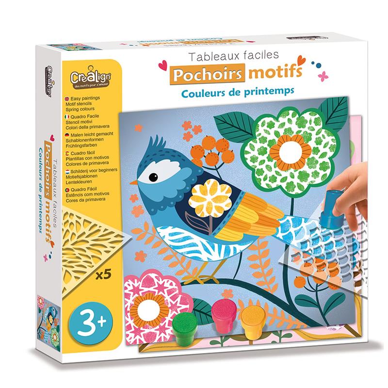 Pochoirs à motifs Crea Lign' - Couleurs de printemps
