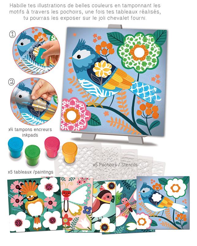 Pochoirs à motifs Crea Lign' - Couleurs de printemps