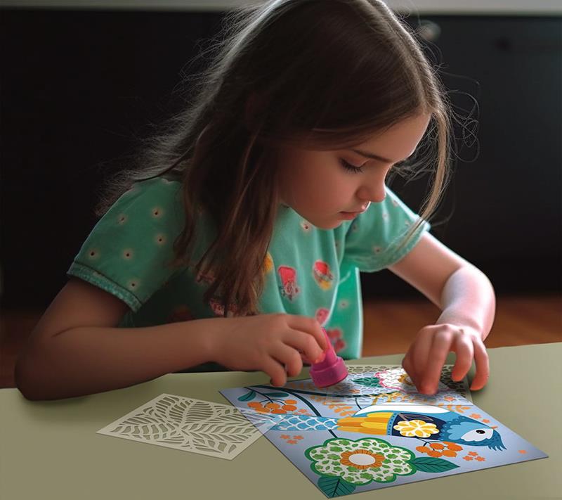 Pochoirs à motifs Crea Lign' - Couleurs de printemps