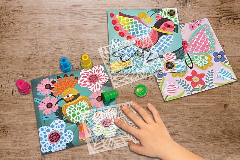 Pochoirs à motifs Crea Lign' - Couleurs de printemps