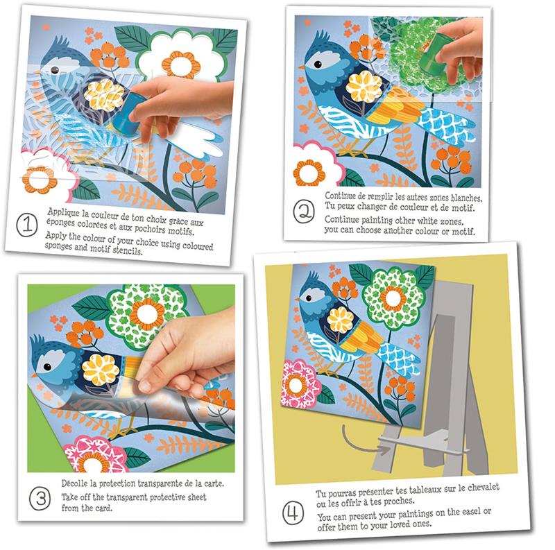 Pochoirs à motifs Crea Lign' - Couleurs de printemps