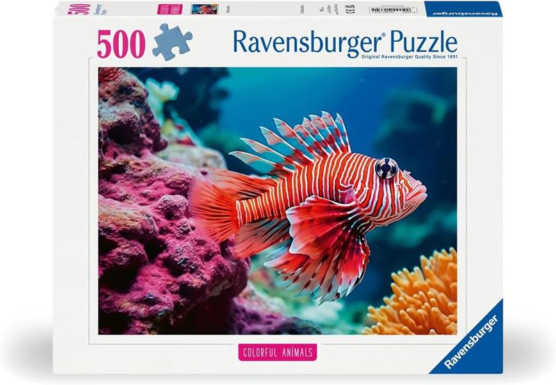 Casse-tête Ravensburger - Colorful animals : Poisson Lion - 500 pièces