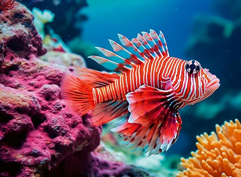 Casse-tête Ravensburger - Colorful animals : Poisson Lion - 500 pièces