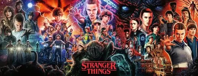 Casse-tête panoramique Ravensburger - Stranger Things : Rendez-vous de l’autre côté – 1000 pièces