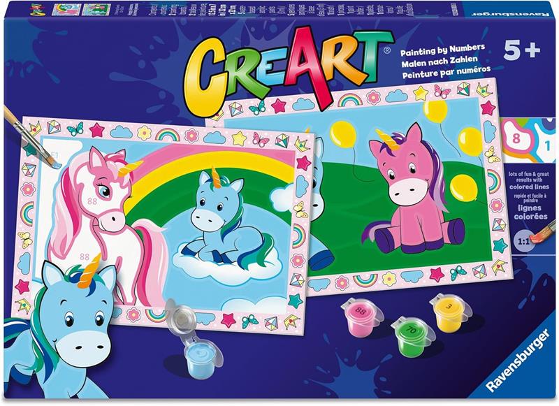 CreArt Junior Paint-by-Numbers: Happy Unicorns