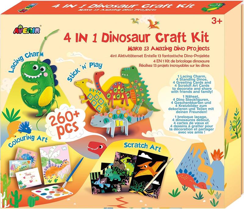 Kit créatif dinosaures 4-en-1