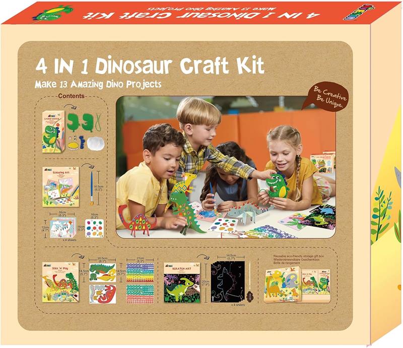 Kit créatif dinosaures 4-en-2