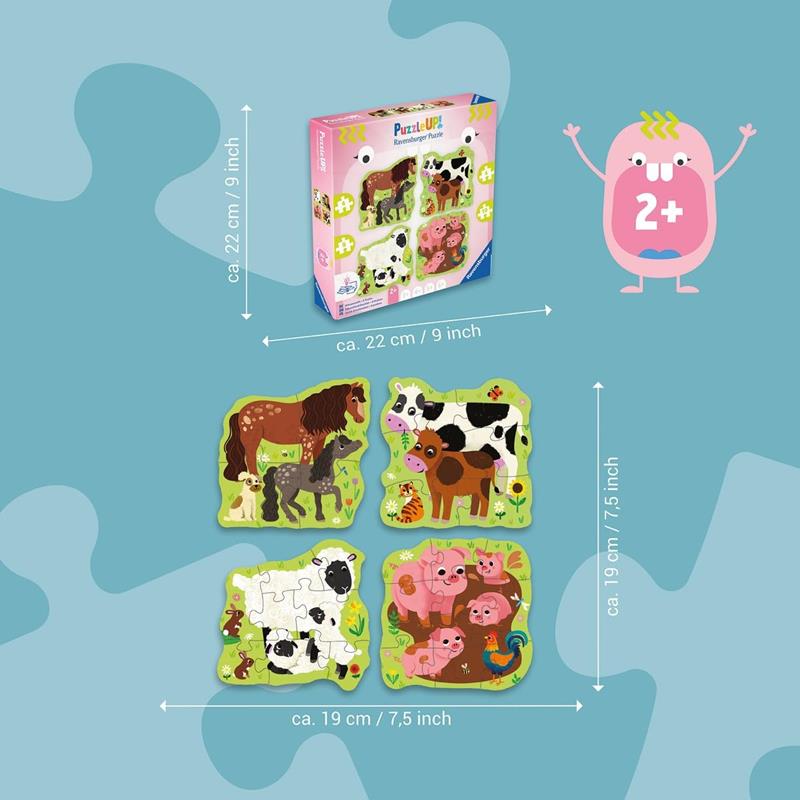 Casse-tête Ravensburger Puzzle Up - Les animaux de la ferme - 4/6/8/10 pièces