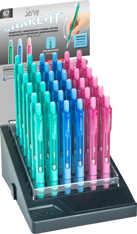 Porte-mine Serve Shake-it - 0.7 mm - Couleurs pastel assorties