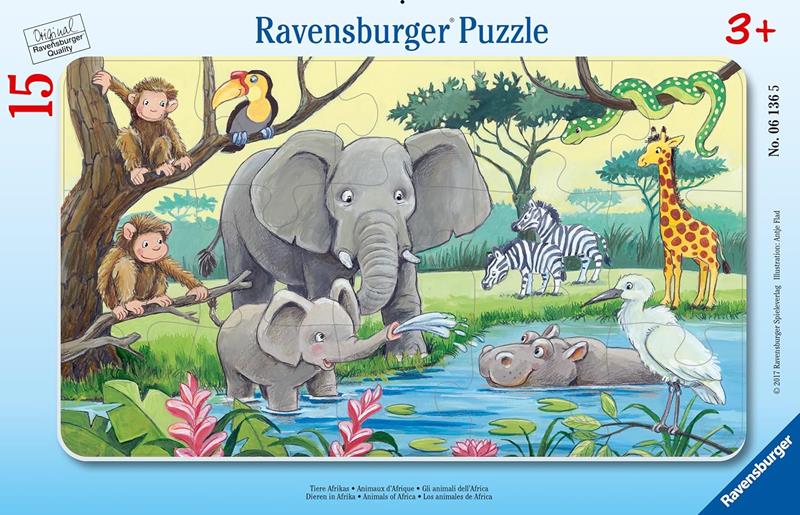 Ravensburger Frame Puzzle – Animals of Africa – 15 Pieces