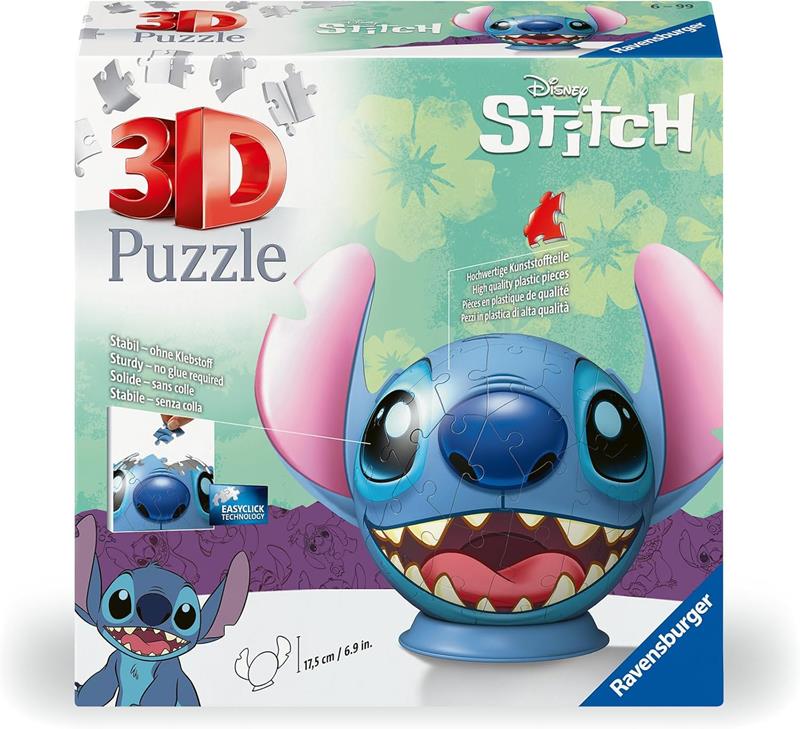 Casse-tête 3D Ravensburger - Tête de Stitch - 72 pièces
