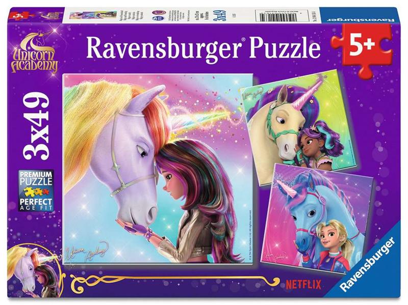 Ravensburger Puzzle – Unicorn Academy – 3 x 49 Pieces