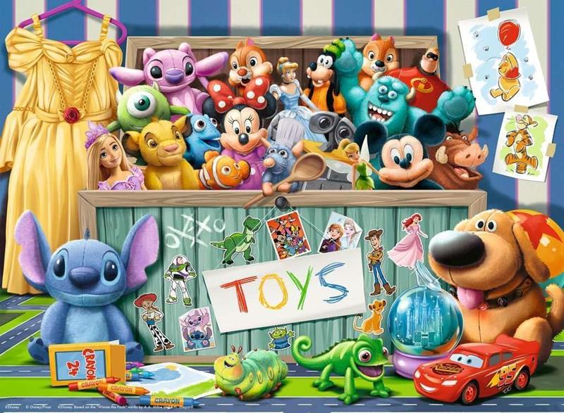 Casse-tête Ravensburger - Le coffre à jouets Disney Pixar - 100 pièces XXL