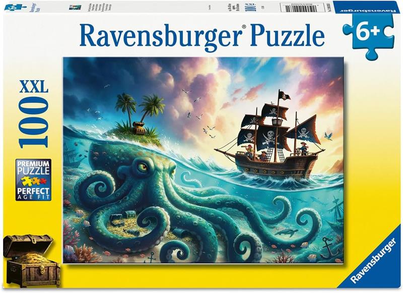 Casse-tête Ravensburger - Le trésor du Kraken - 100 pièces XXL