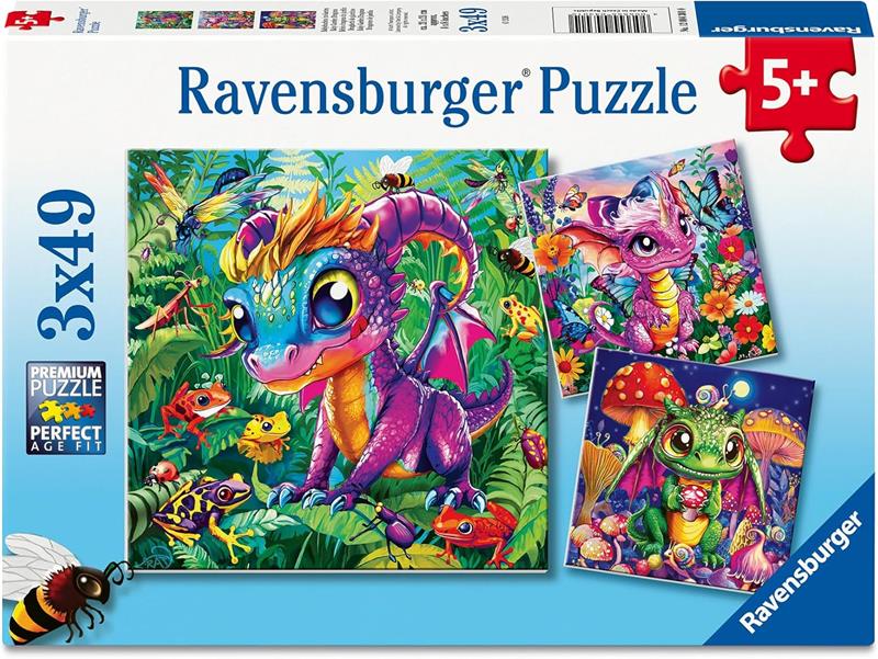 Ravensburger Puzzle – Baby Garden Dragons – 3 x 49 Pieces