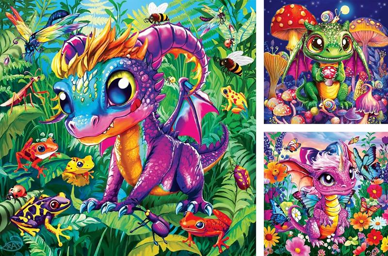 Ravensburger Puzzle – Baby Garden Dragons – 3 x 49 Pieces