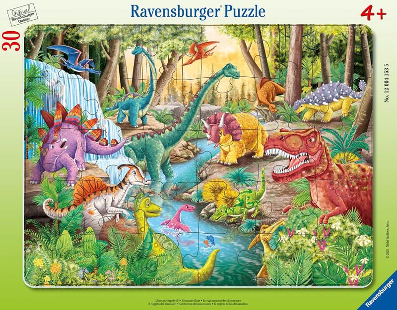 Casse-tête Ravensburger avec cadre - Rugissements de dinosaures - 30 pièces