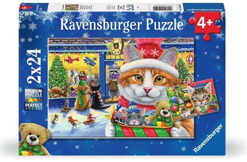 Casse-tête Ravensburger - Chatons de Noël - 2 x 24 pièces