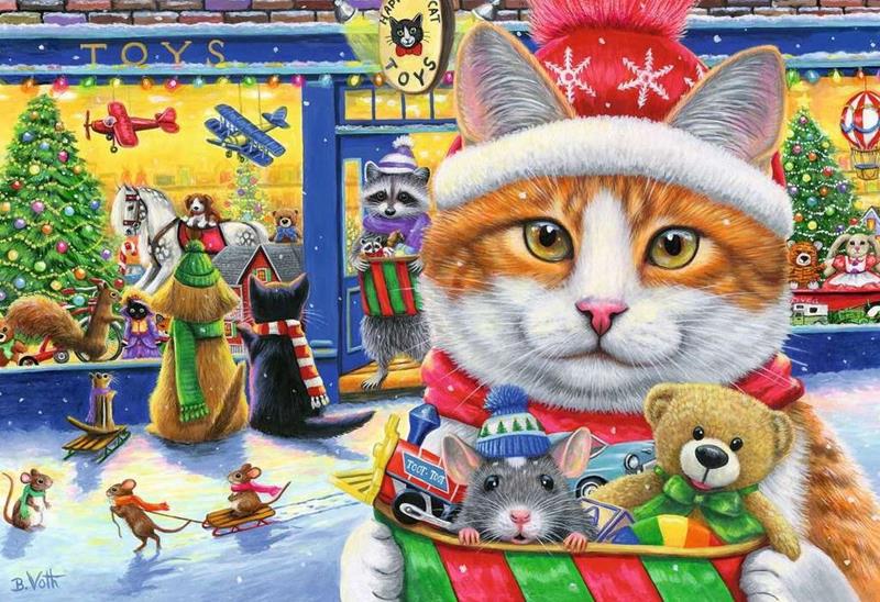Casse-tête Ravensburger - Chatons de Noël - 2 x 24 pièces