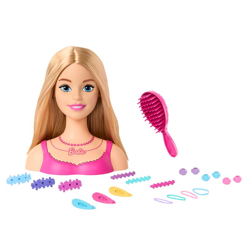 Barbie - Tête à coiffer avec accessoires, cheveux blonds