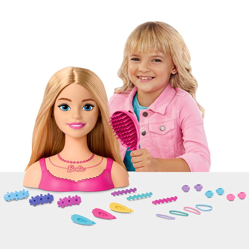 Barbie - Tête à coiffer avec accessoires, cheveux blonds