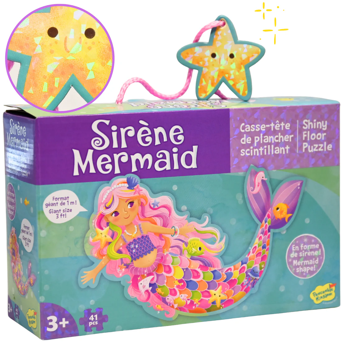Casse-tête de plancher - Sirène scintillante - 41 pièces