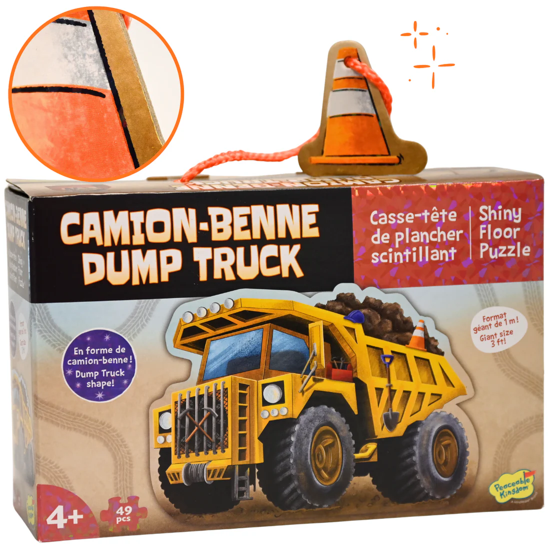 Casse-tête de plancher - Camion benne scintillant - 49 pièces