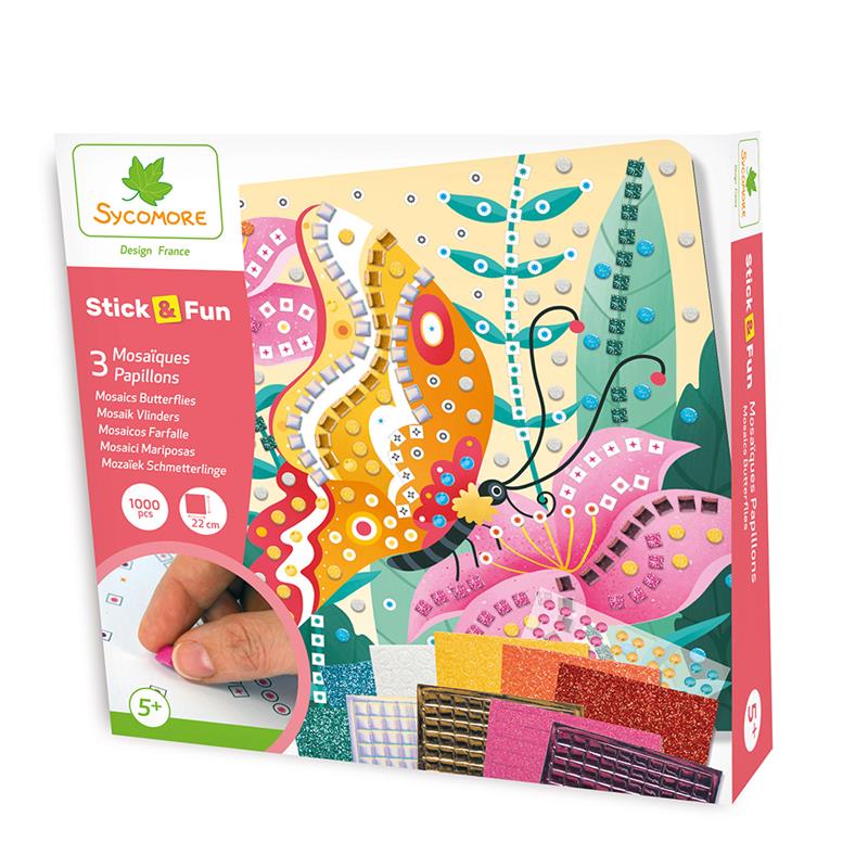 Sycomore Stick'N Fun - Petit modèle 3 Mosaïques - Papillons