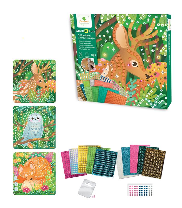 Sycomore Stick'N Fun - Petit modèle 3 Mosaïques animaux sauvages