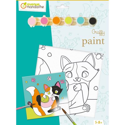 Graffy peinture - Chat - 20 x 20 cm
