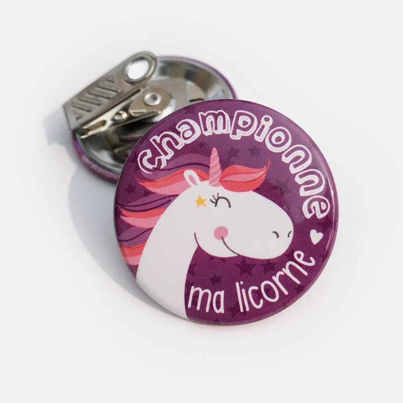 Macaron à pince - Championne ma licorne