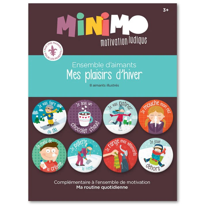 Ensemble d'aimants - Mes plaisirs d'hiver - 8 aimants