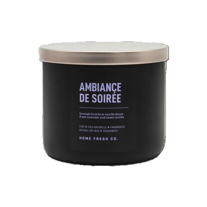 Chandelle Home Fresh - 3 mèches - Ambiance de soirée