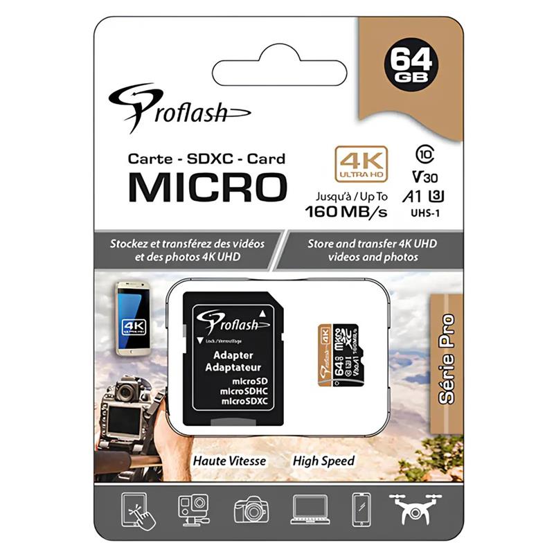 Carte micro SD-HC Proflash 4K - 32Gb