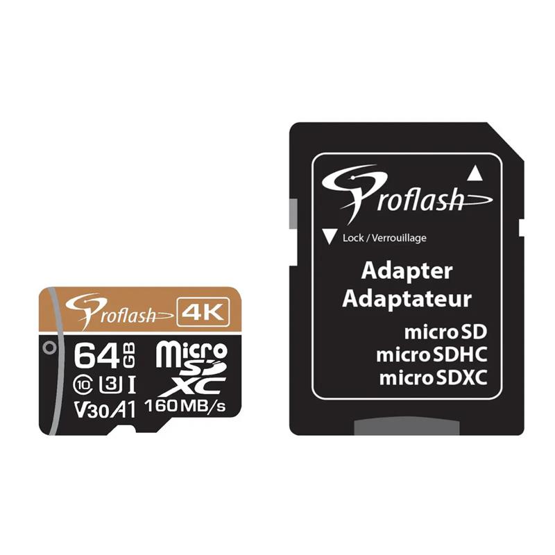 Carte micro SD-HC Proflash 4K - 64Gb