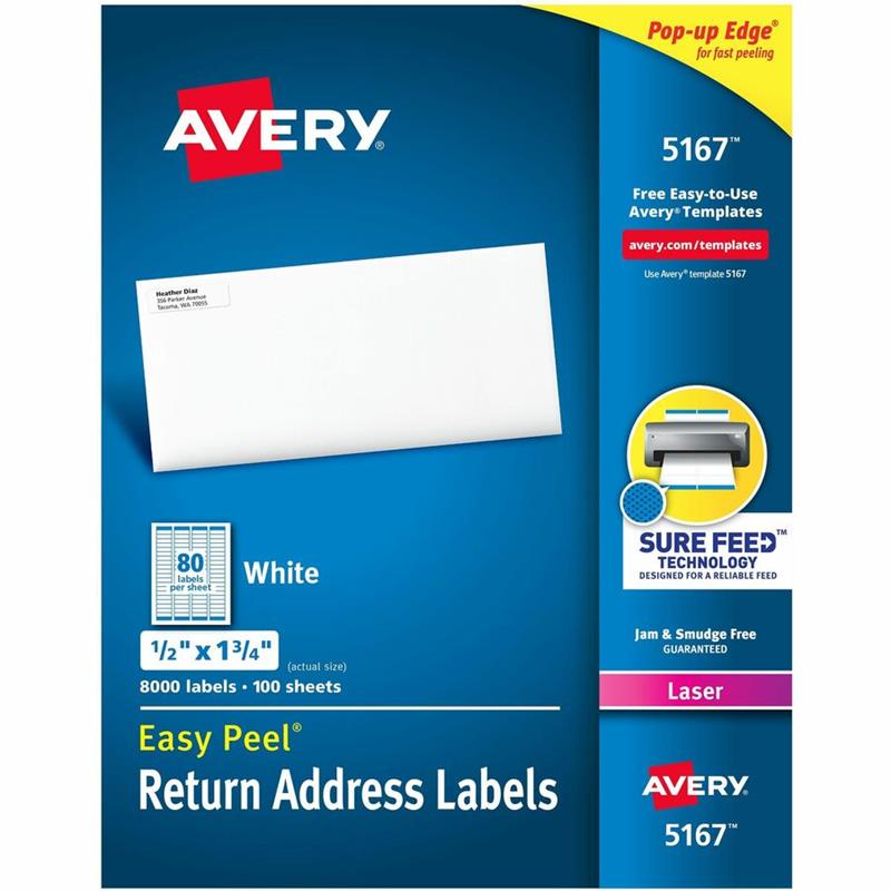 Image Étiquettes rectangulaires blanches Easy Peel®
