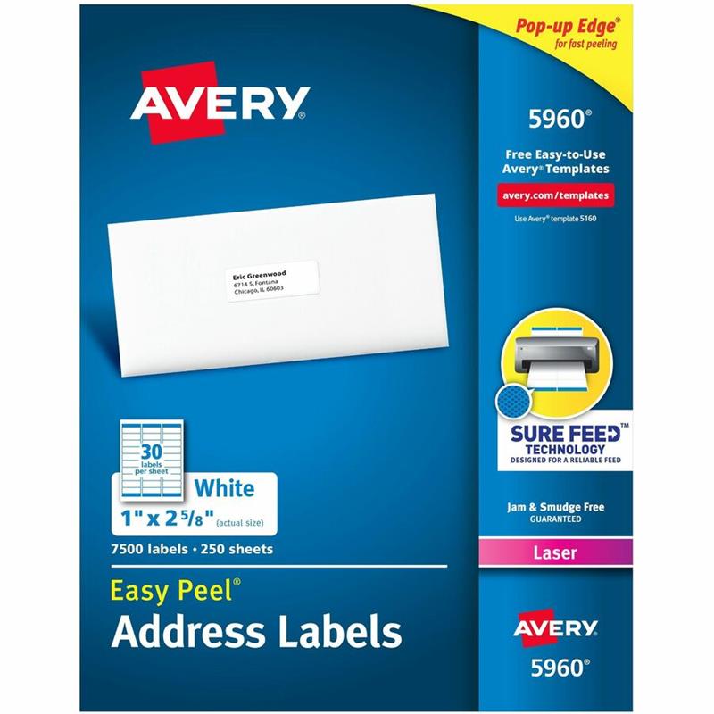 Image Étiquettes rectangulaires blanches Easy Peel®