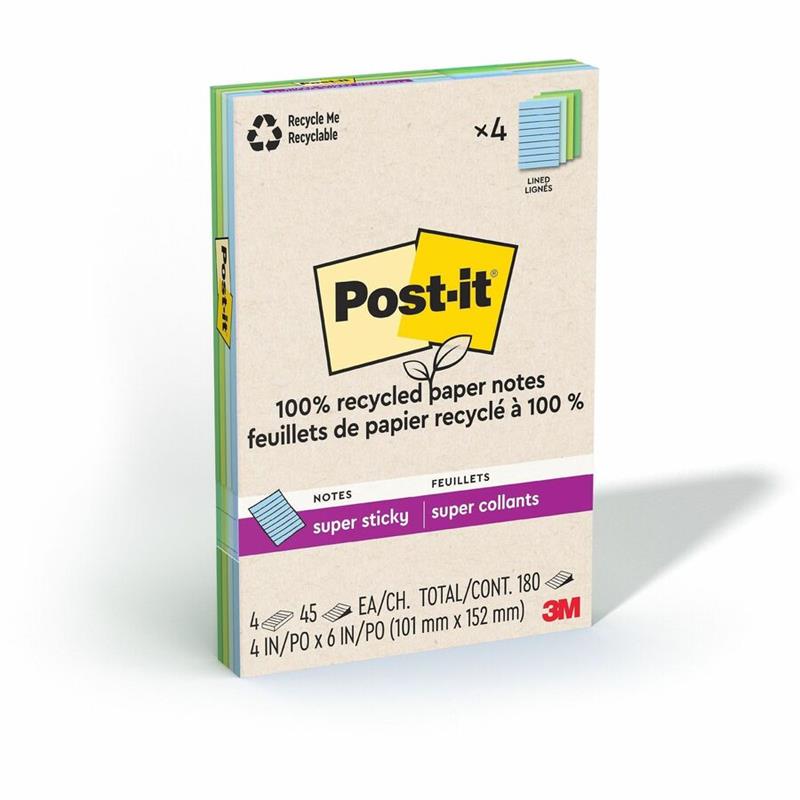 Image Feuillets recyclés Post-it® Super Sticky - Collection oasis